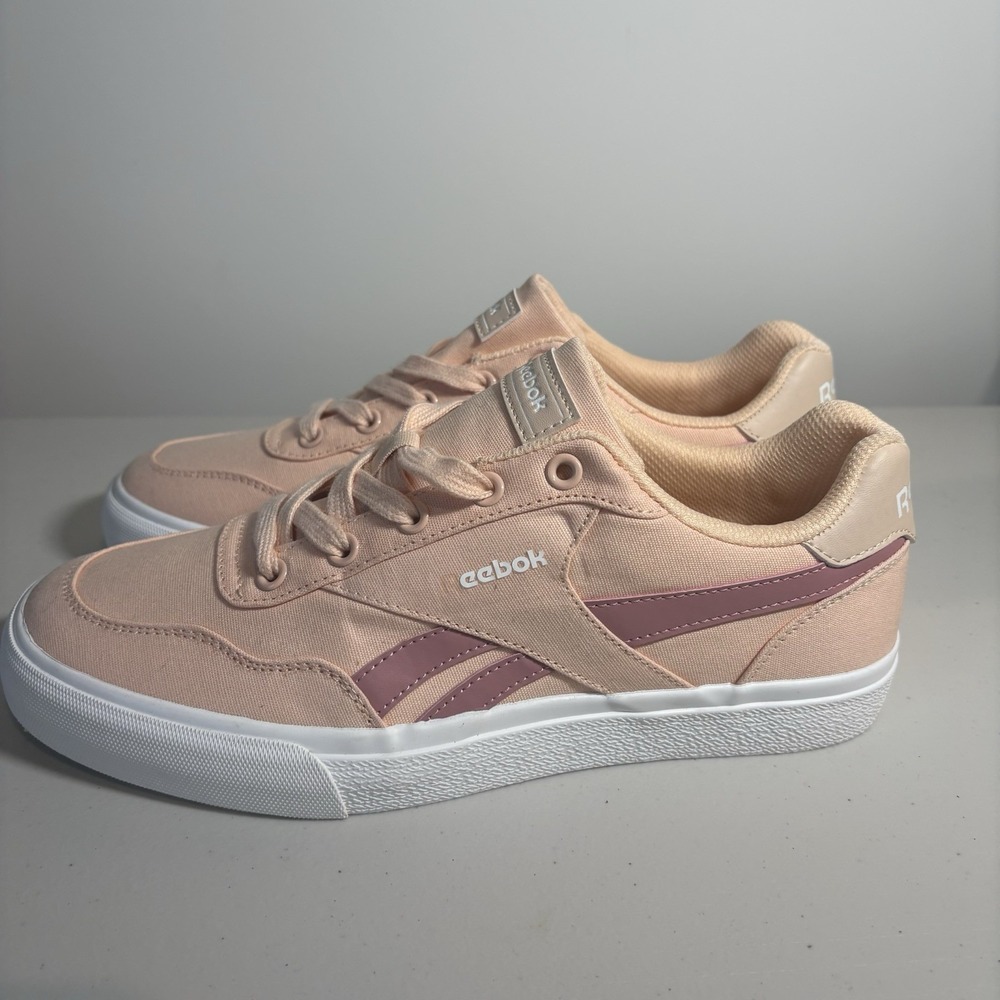 Reebok Court Advance Womens Size 10 White Pink Athletic Leather Shoes Sneakers